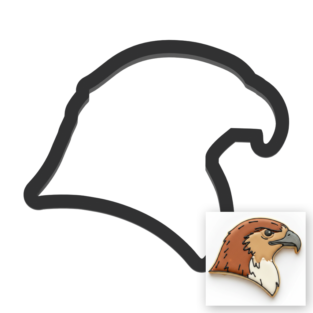 Hawk Head Cookie Cutter with Easy Push Design — main photo