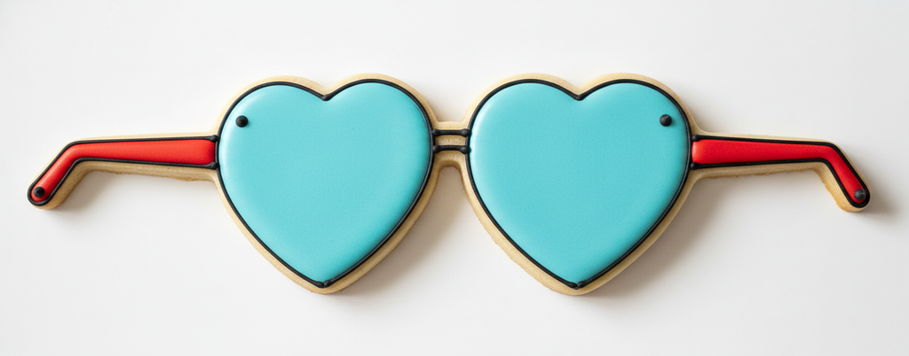 Heart Shaped Sunglasses Cookie Cutter with Easy Push Design — photo 2