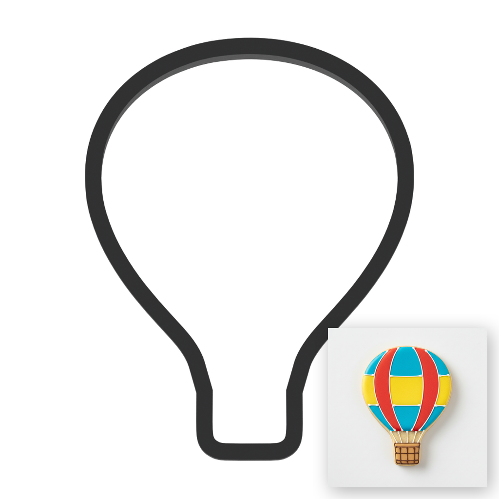 Hot Air Balloon Blimp Cookie Cutter with Easy Push Design — main photo