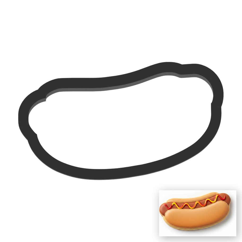 Hotdog On A Bun Cookie Cutter with Easy Push Design — main photo