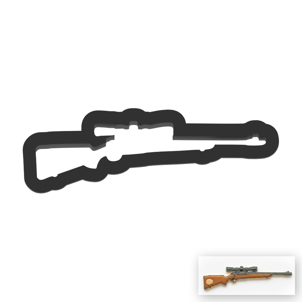 Hunting Rifle Cookie Cutter with Easy Push Design — main photo