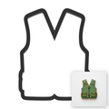 Hunting Vest Cookie Cutter with Easy Push Design — main photo