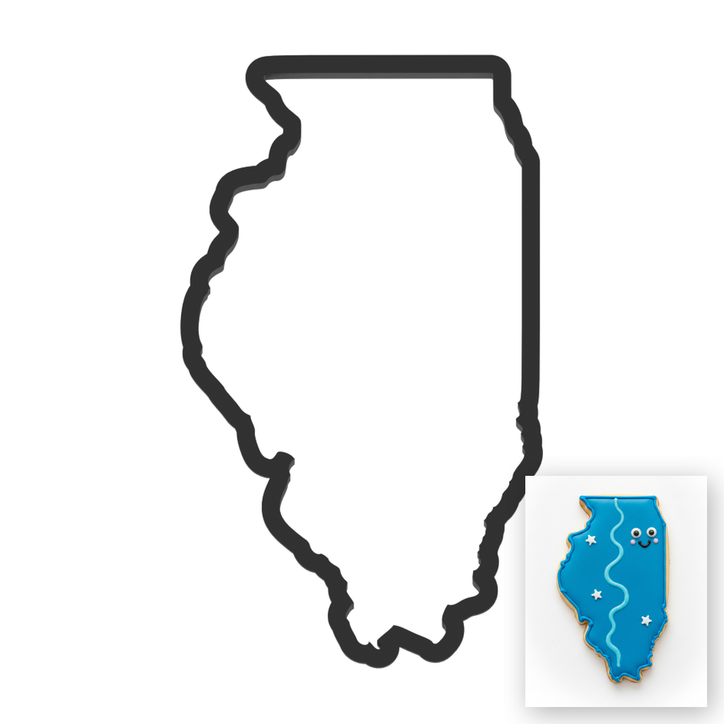 Illinois State Cookie Cutter with Easy Push Design — main photo