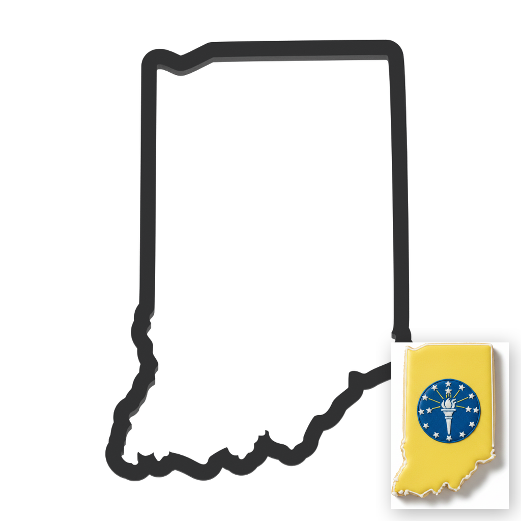 Indiana State Cookie Cutter with Easy Push Design — main photo