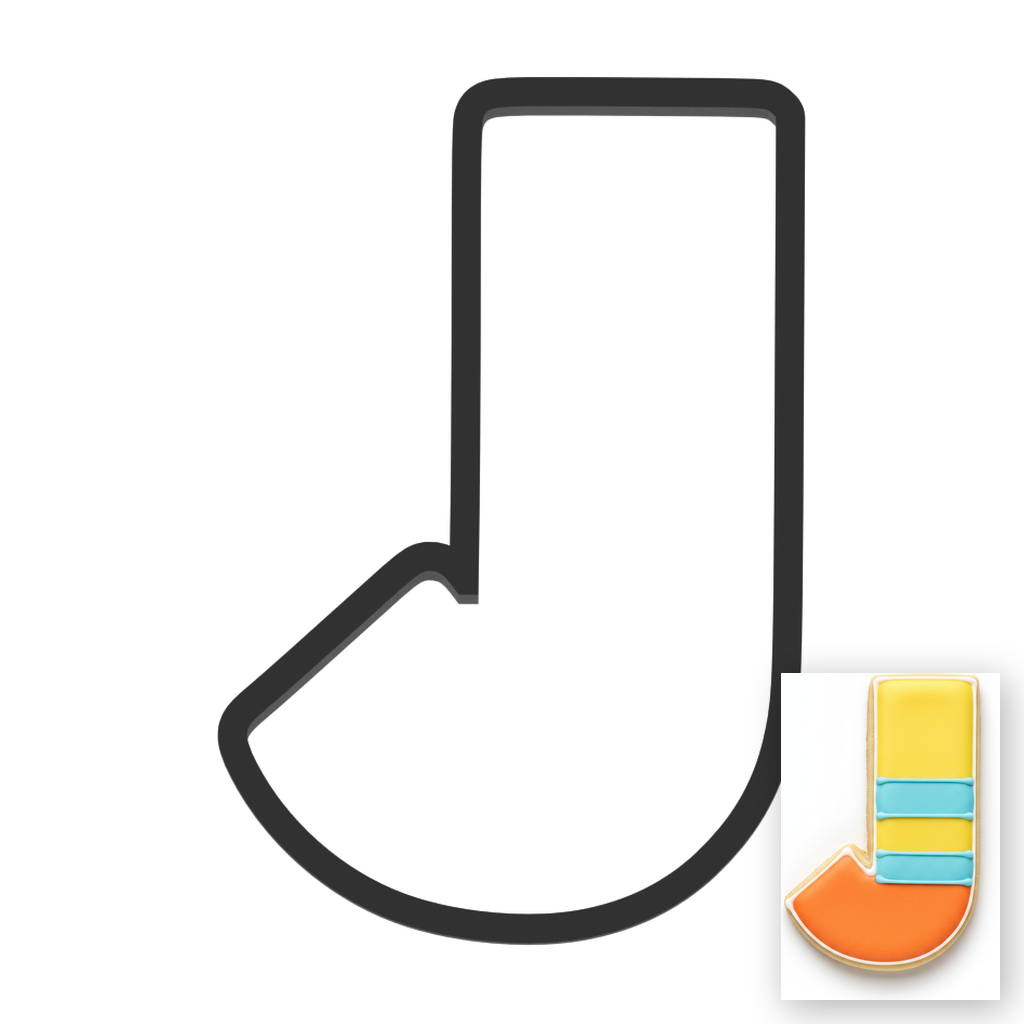 J Capital Block Letter Cookie Cutter with Easy Push Design — main photo