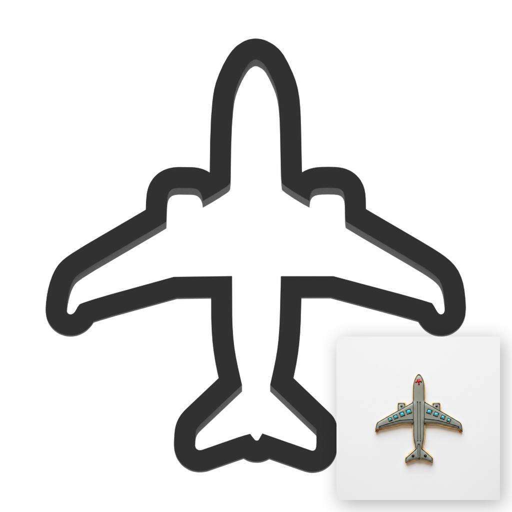 Jet Airplane Cookie Cutter with Easy Push Design — main photo