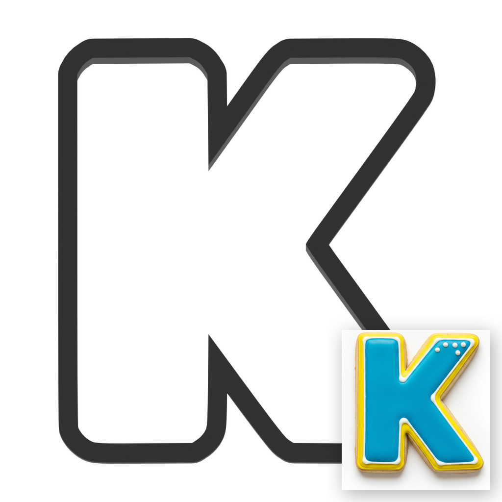 K Capital Block Letter Cookie Cutter with Easy Push Design — main photo