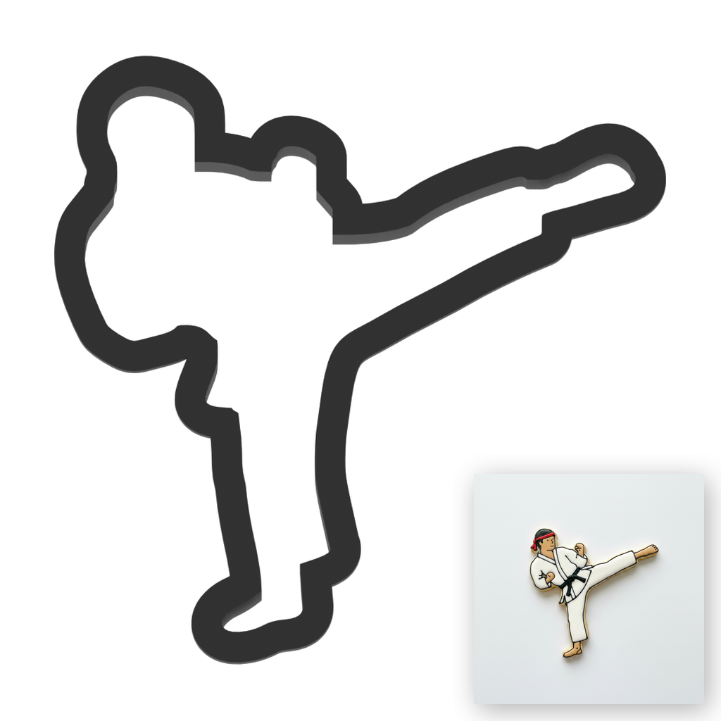 Karate Kick Cookie Cutter with Easy Push Design — main photo