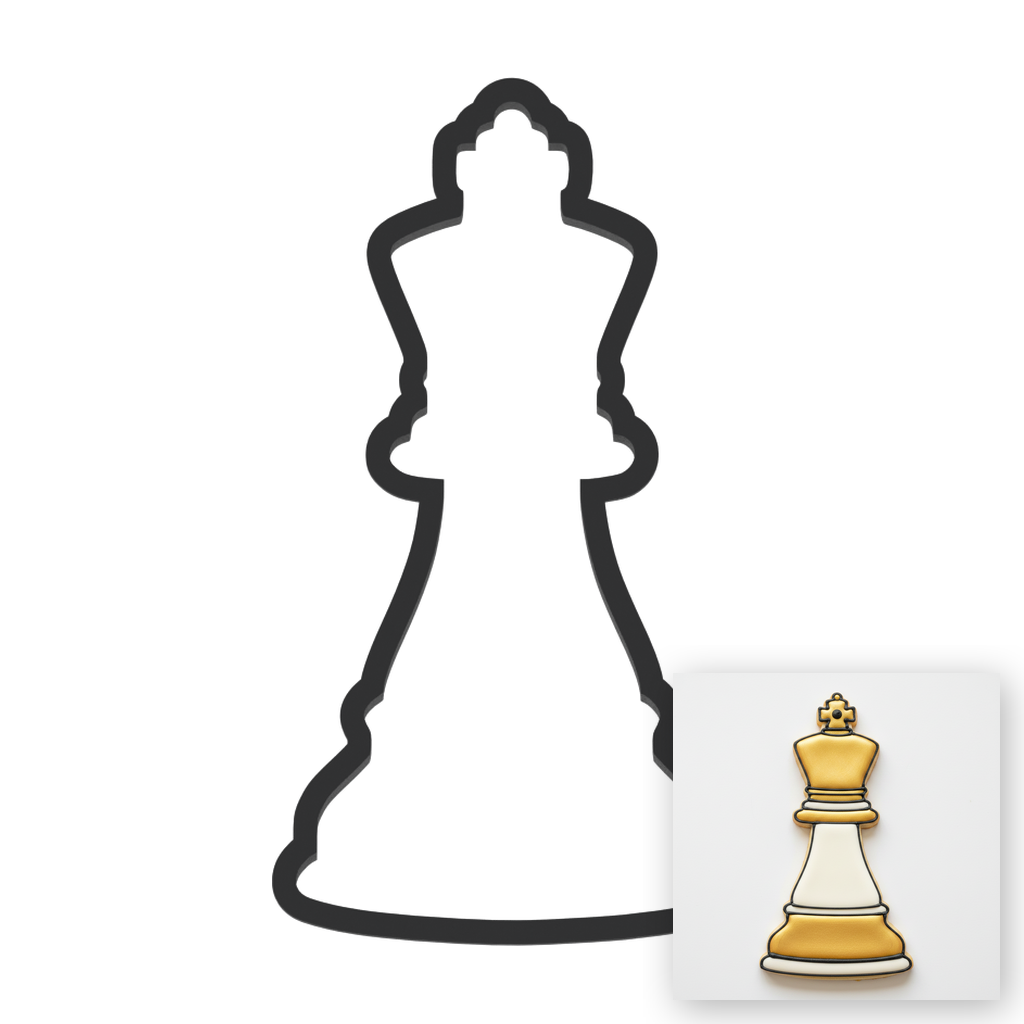 King Chess Piece Cookie Cutter with Easy Push Design — main photo