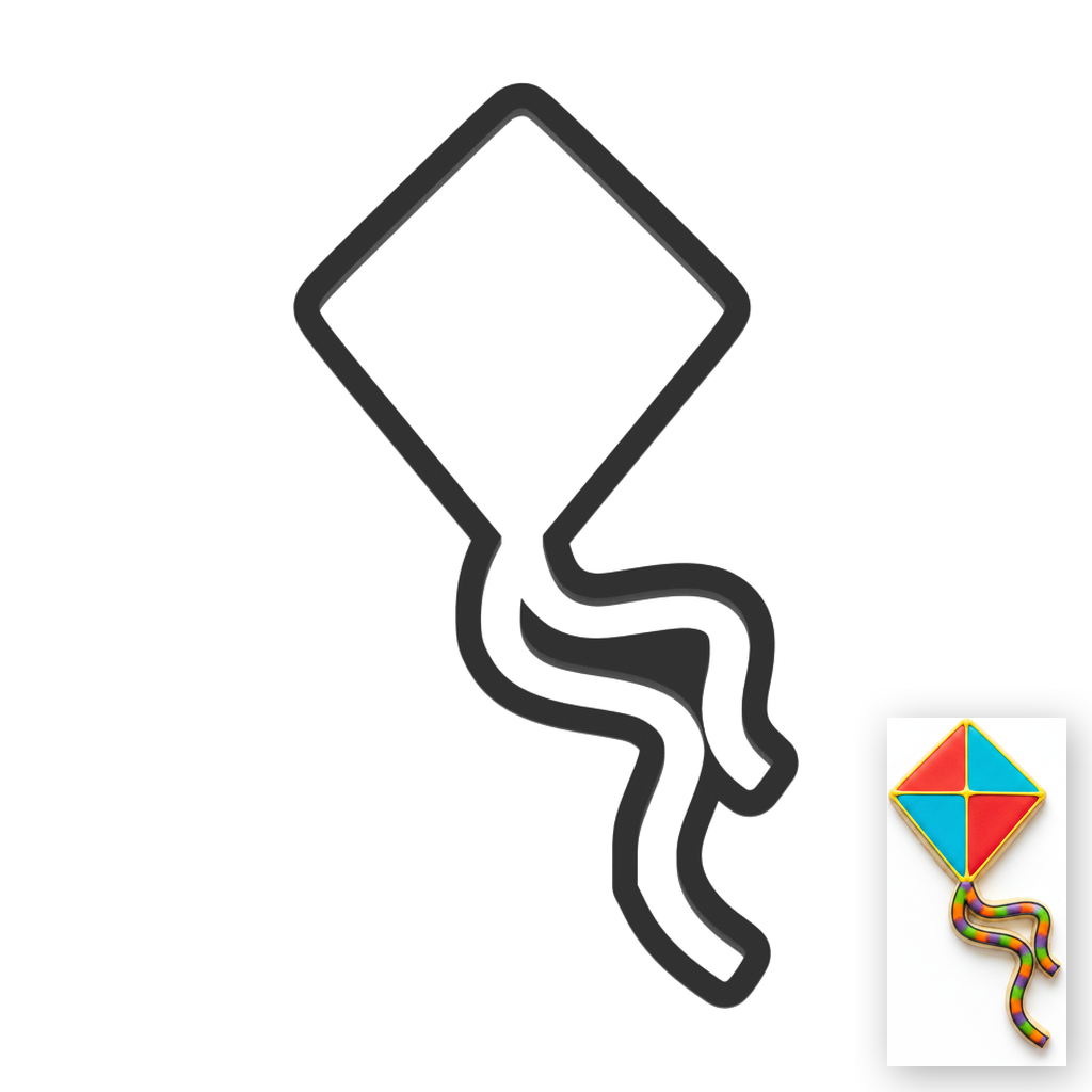 Kite Cookie Cutter with Easy Push Design — main photo