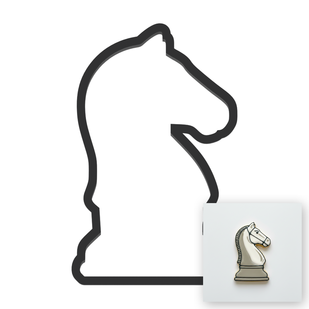 Knight Chess Piece Cookie Cutter with Easy Push Design — main photo