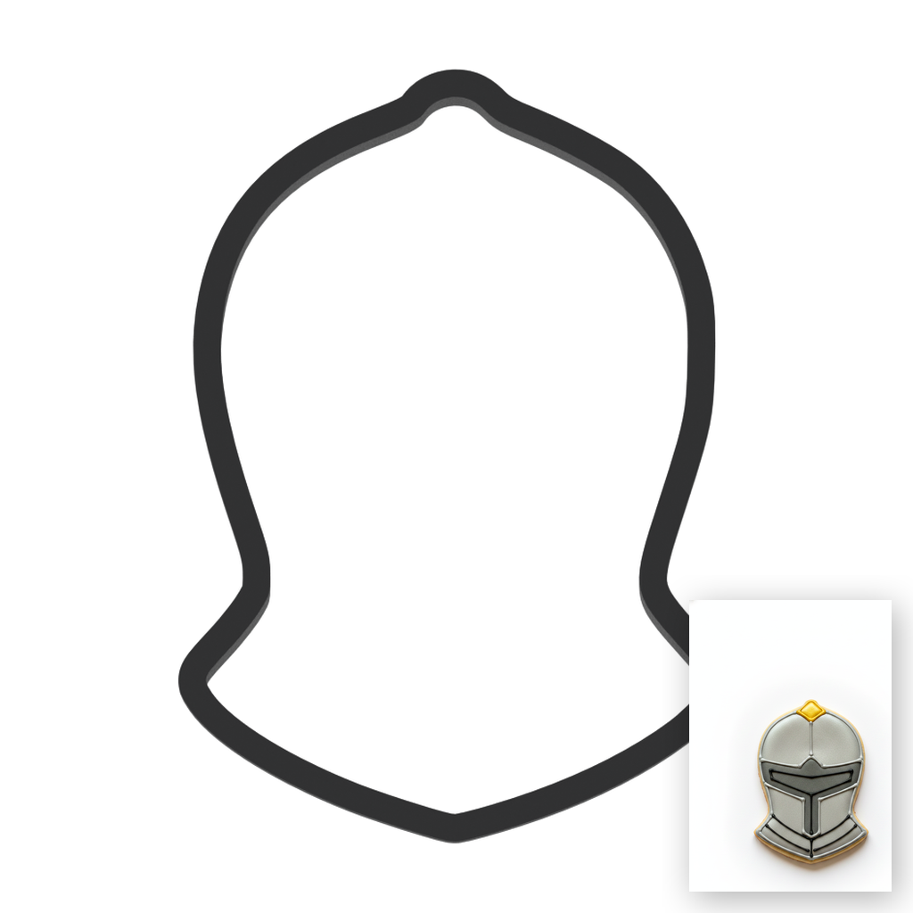 Knight Helmet Cookie Cutter with Easy Push Design — main photo