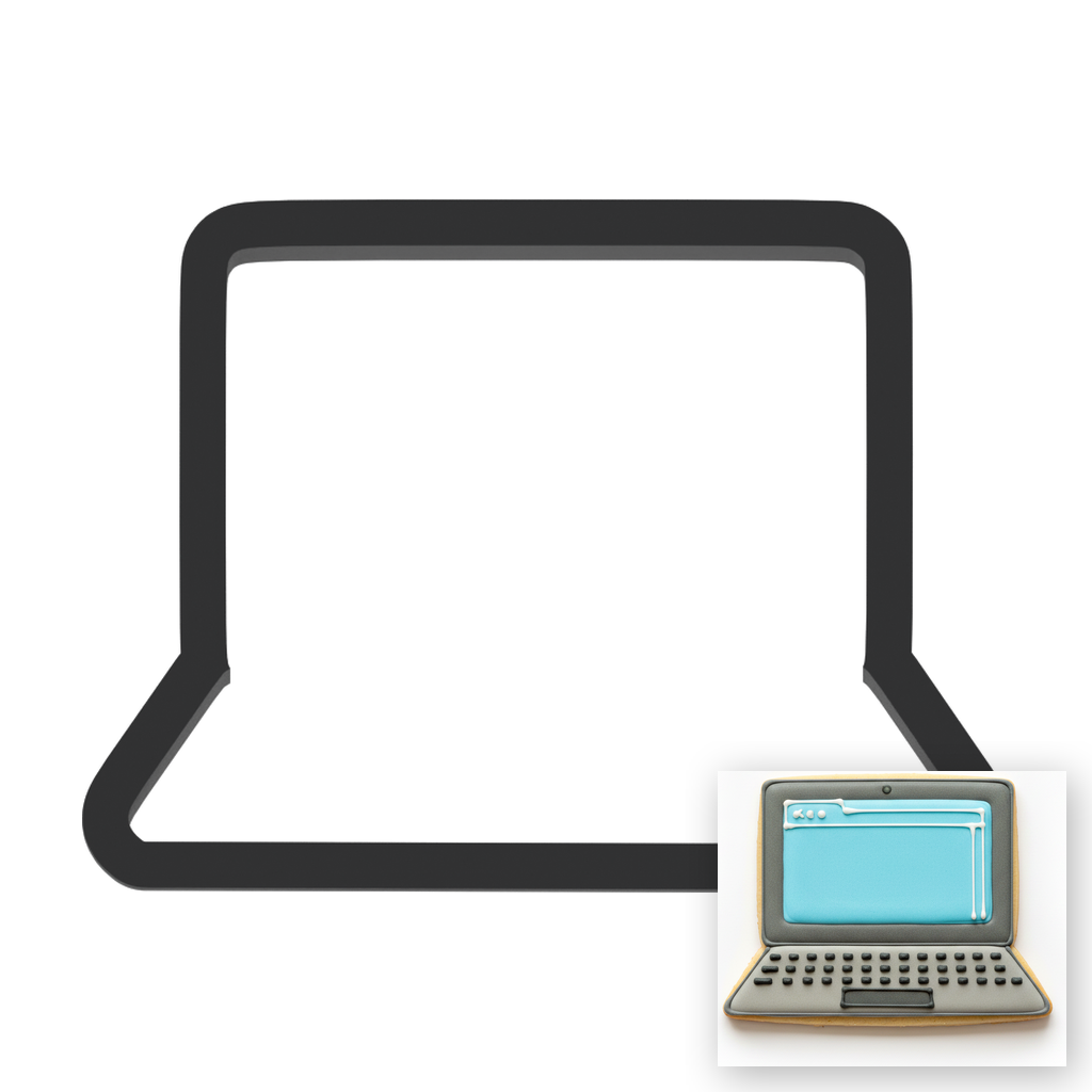 Laptop Computer Cookie Cutter with Easy Push Design — main photo