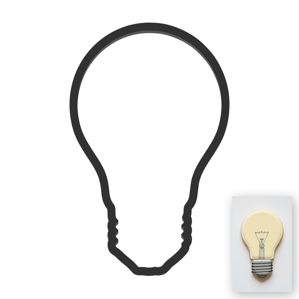 Lightbulb Cookie Cutter with Easy Push Design — main photo