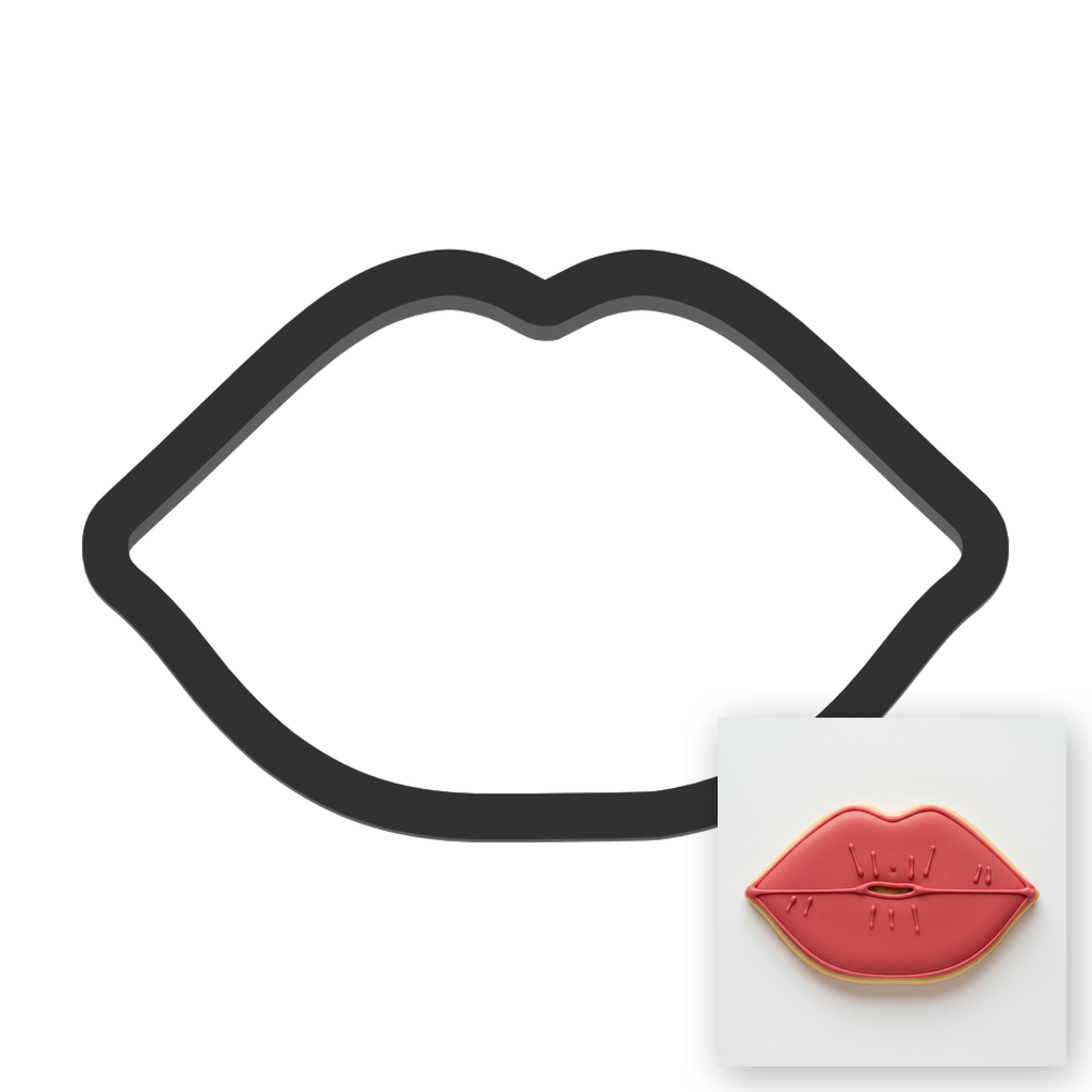 Lips Cookie Cutter with Easy Push Design — main photo