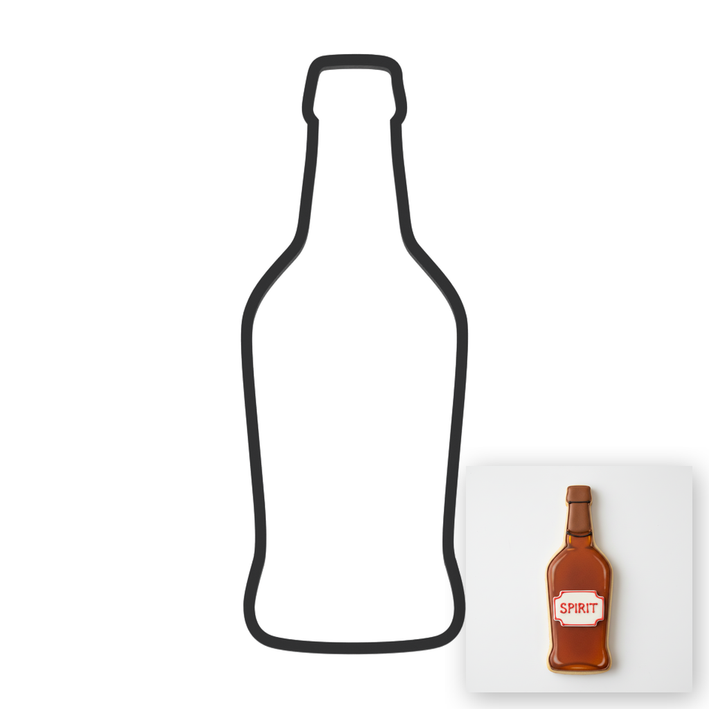 Liquor Bottle Cookie Cutter with Easy Push Design — main photo