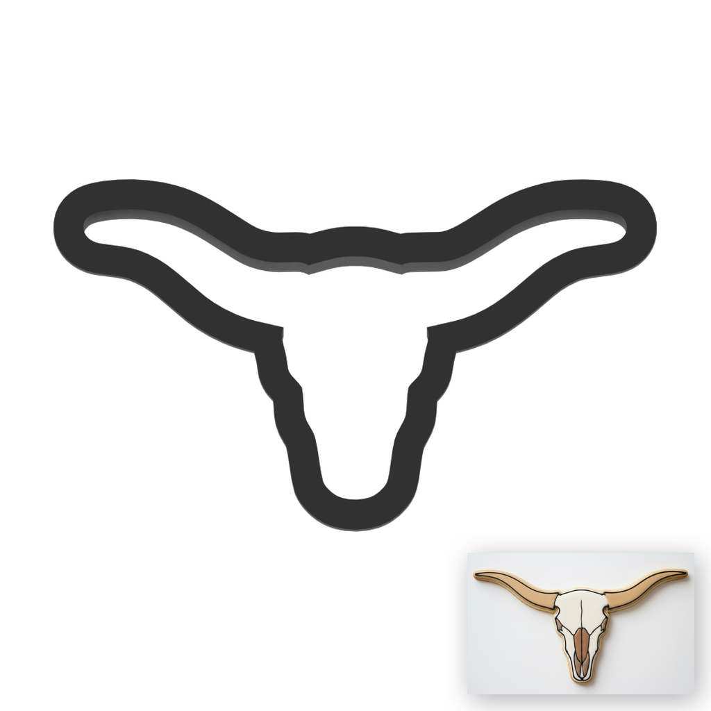 Longhorn Cookie Cutter with Easy Push Design — main photo