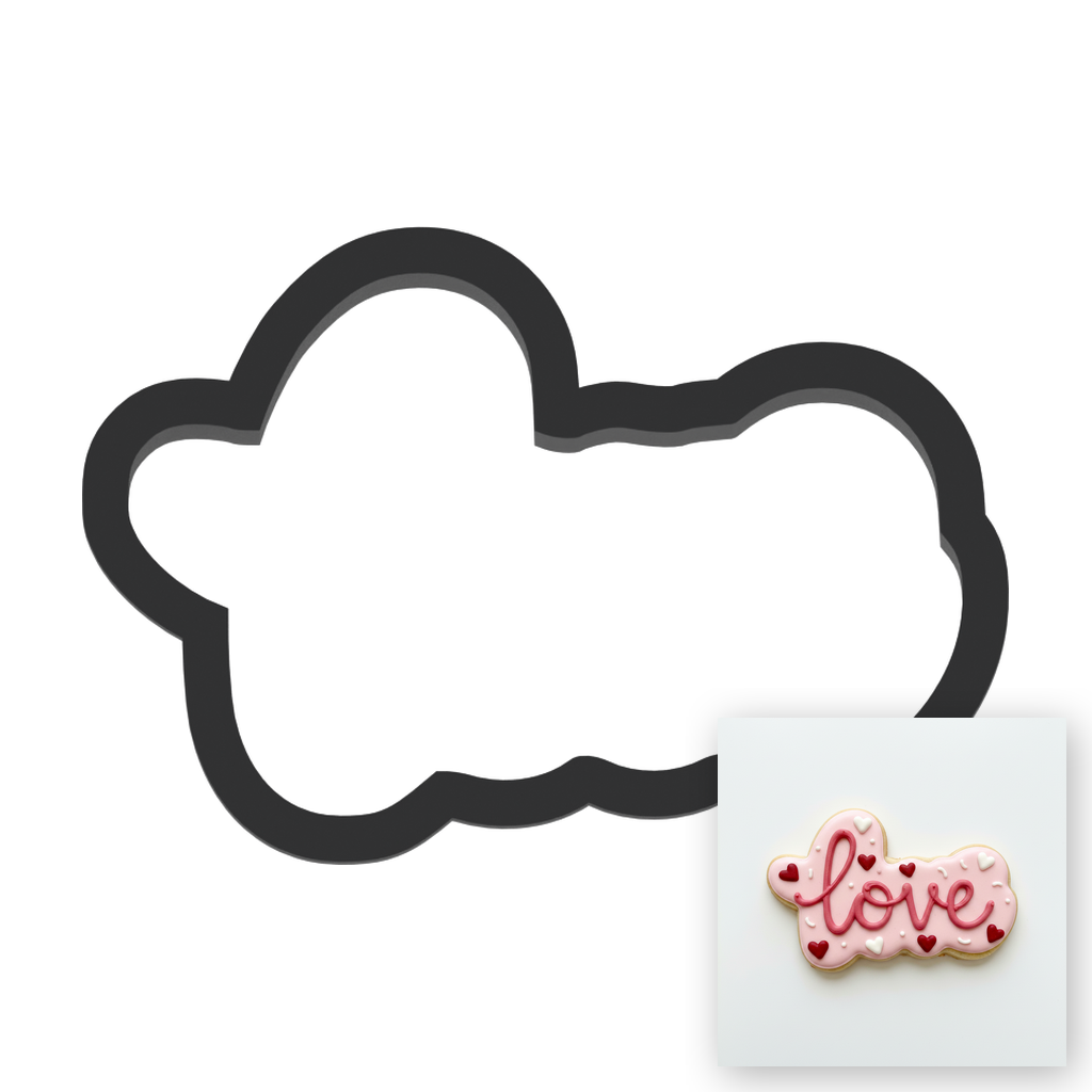 Love Cursive Cookie Cutter with Easy Push Design — main photo