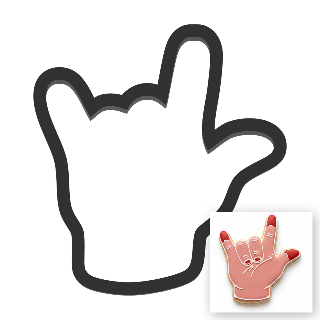 Love Sign Language Cookie Cutter with Easy Push Design — main photo