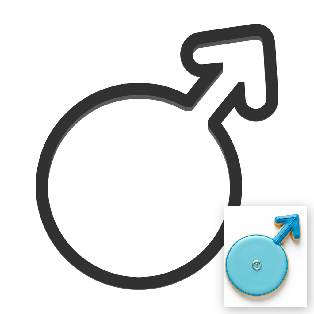 Male Icon Cookie Cutter with Easy Push Design — main photo