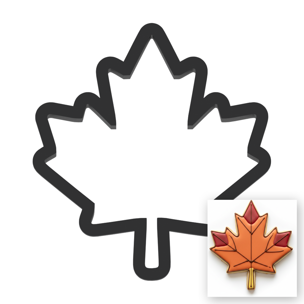 Maple Leaf Cookie Cutter with Easy Push Design — main photo