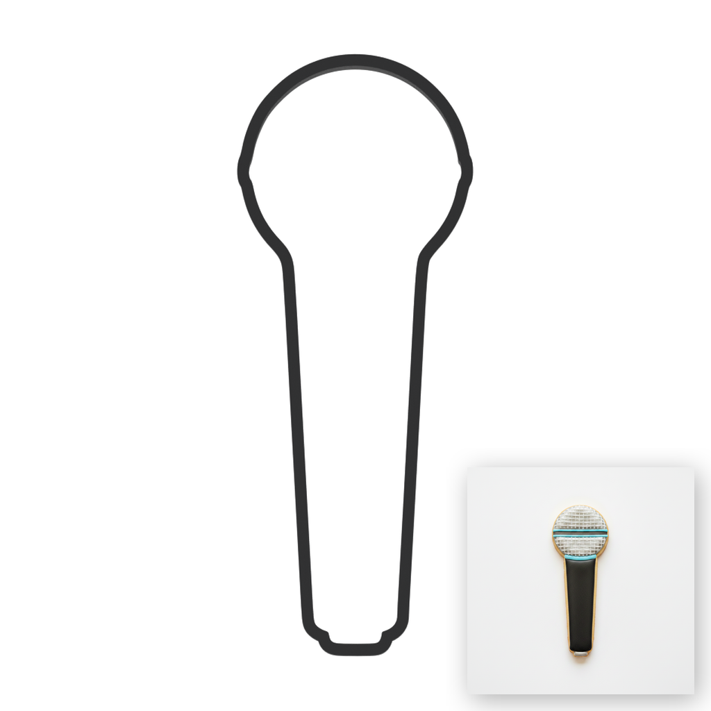 Microphone Cookie Cutter with Easy Push Design — main photo