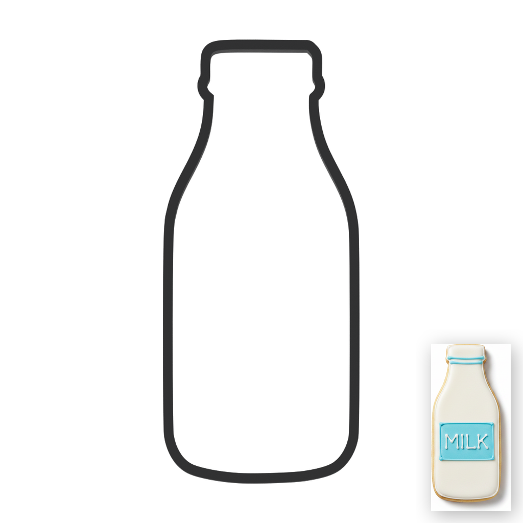Milk Bottle Cookie Cutter with Easy Push Design — main photo