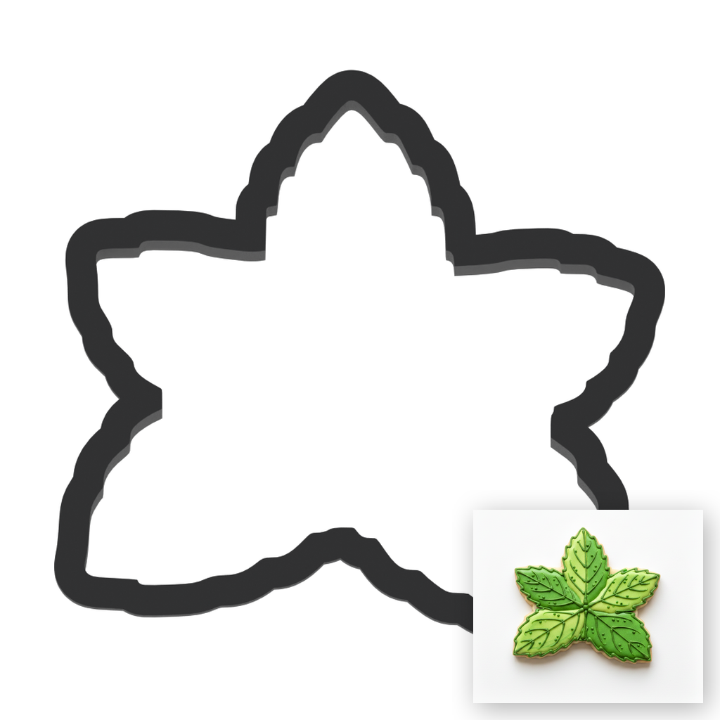 Mint Leaves Cookie Cutter with Easy Push Design — main photo