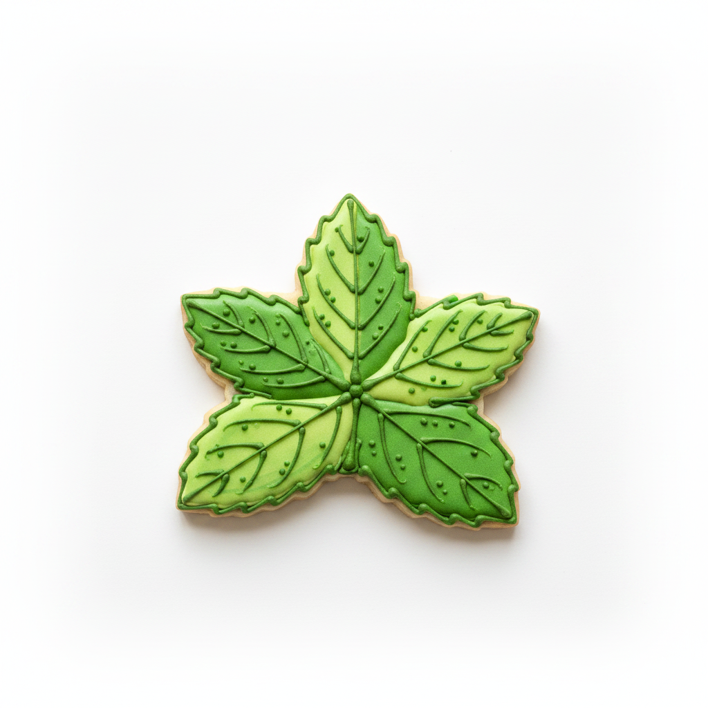 Mint Leaves Cookie Cutter with Easy Push Design — photo 2