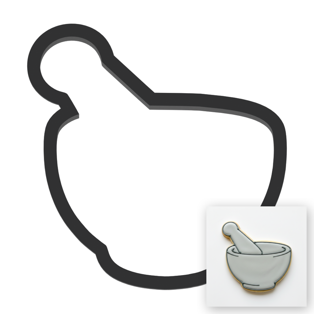 Mortar And Pestle Cookie Cutter with Easy Push Design — main photo