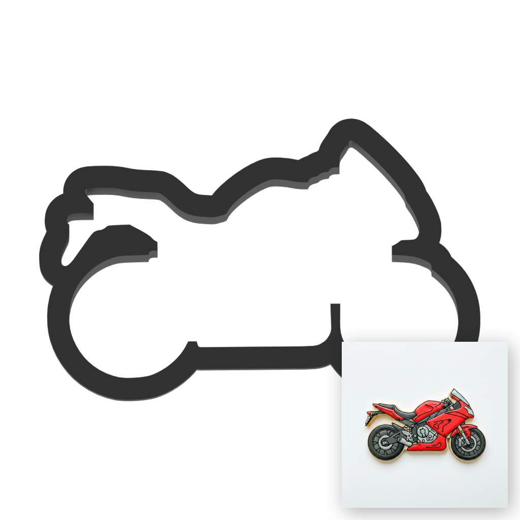 Motorcycle Cookie Cutter with Easy Push Design — main photo