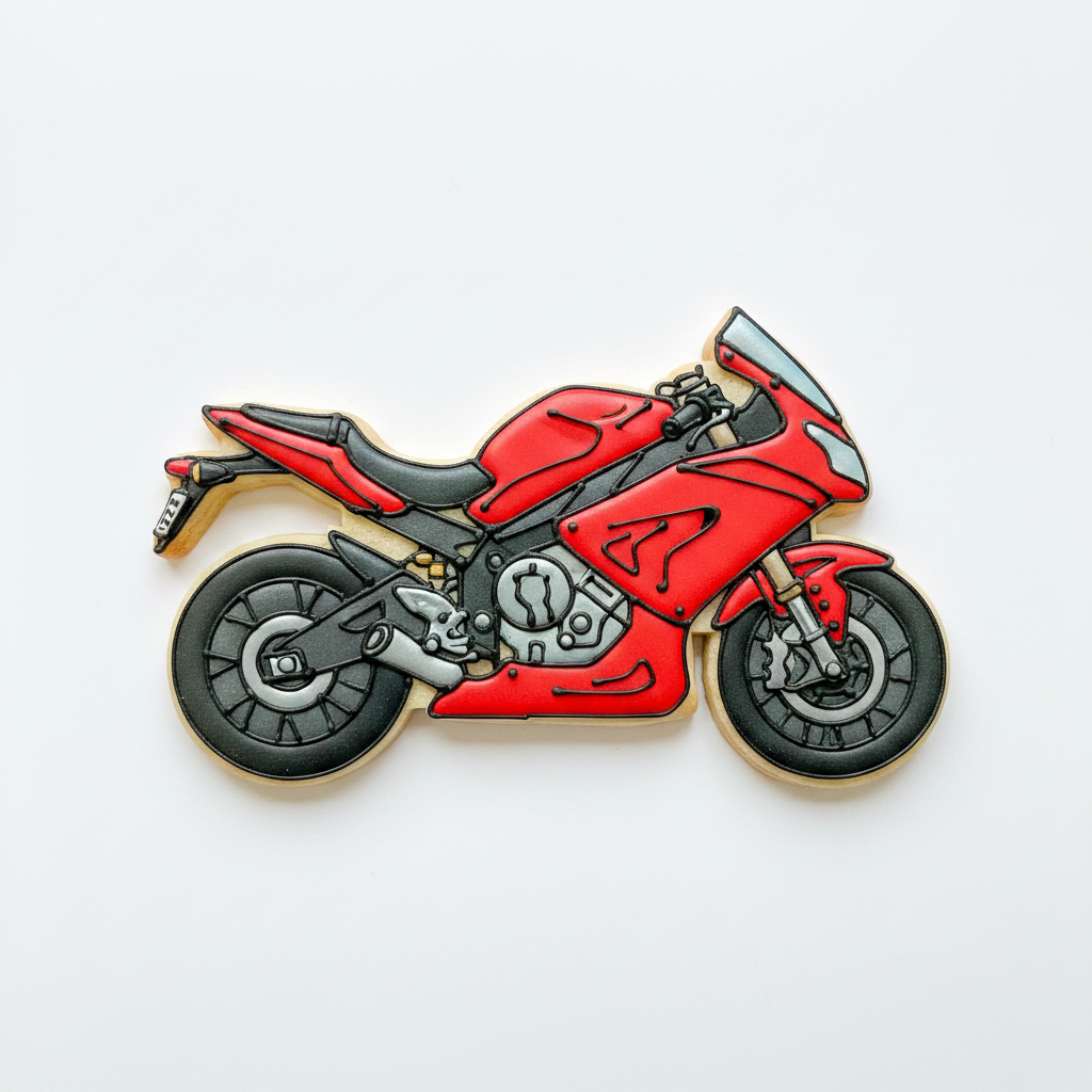 Motorcycle Cookie Cutter with Easy Push Design — photo 2