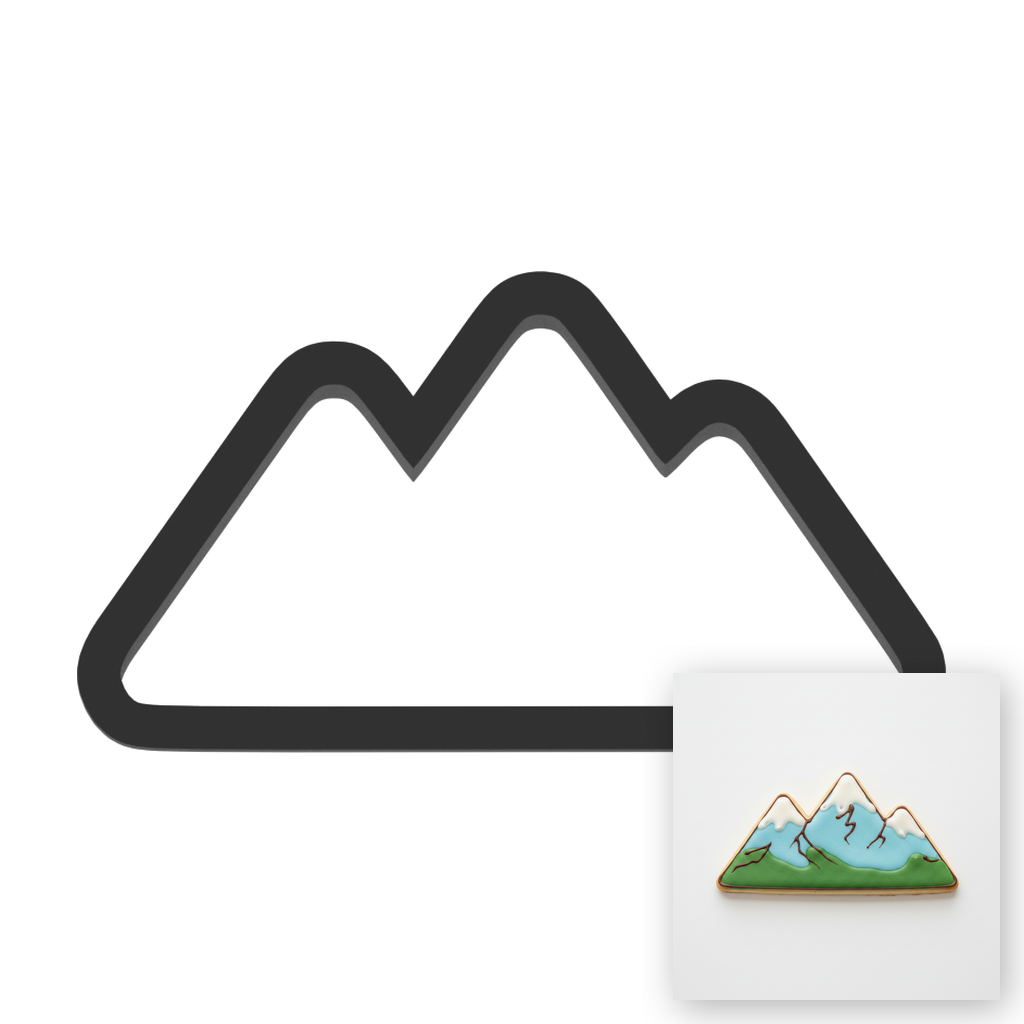 Mountains Cookie Cutter with Easy Push Design — main photo