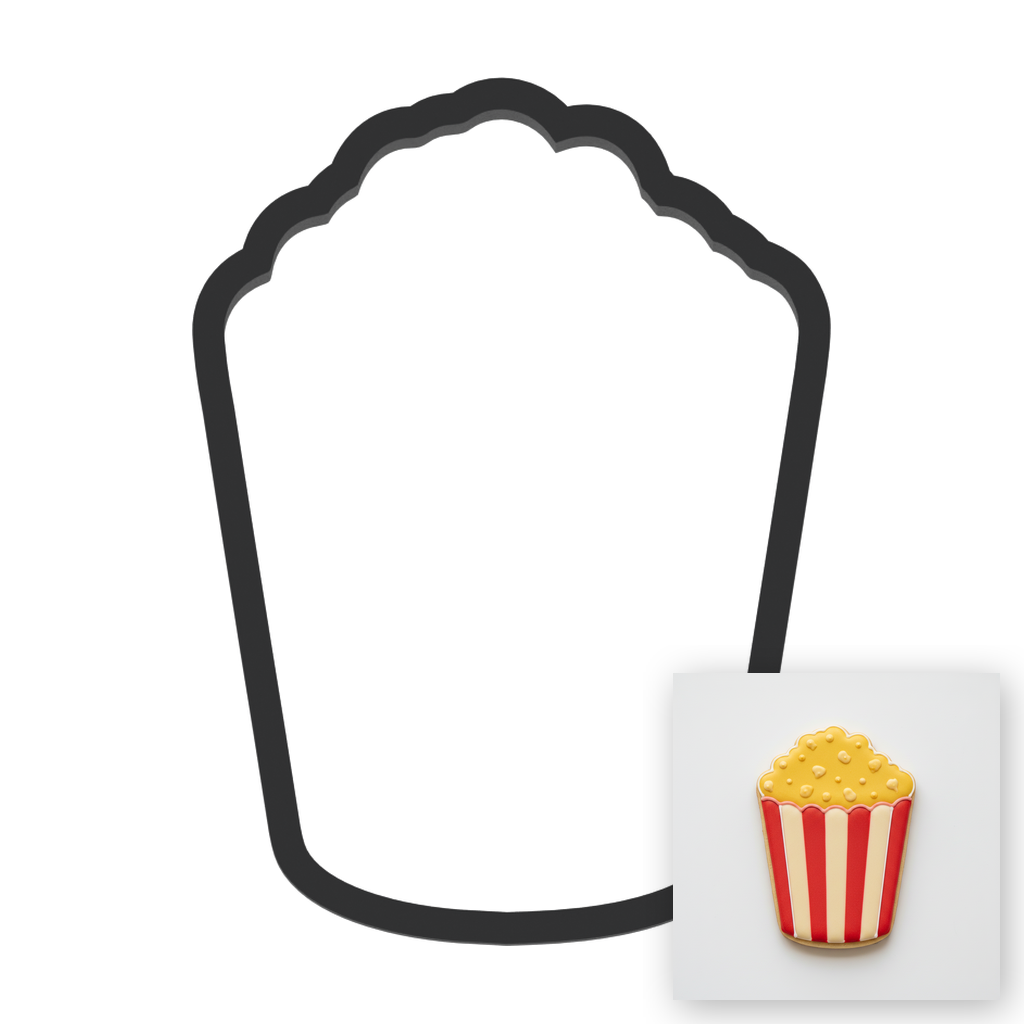 Movie Popcorn Cookie Cutter with Easy Push Design — main photo