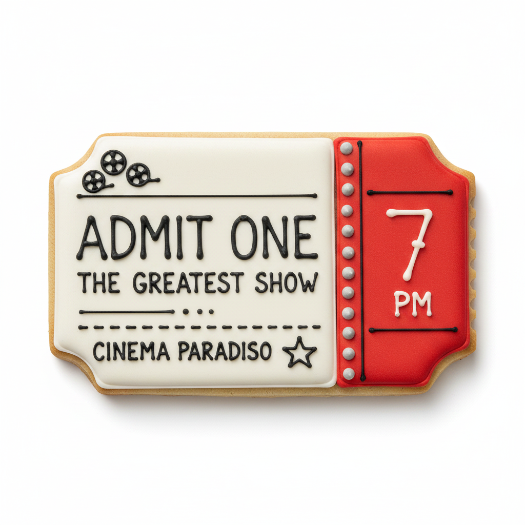 Movie Ticket Cookie Cutter with Easy Push Design — photo 2