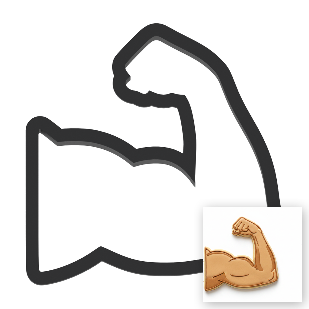 Muscle Arm Cookie Cutter with Easy Push Design — main photo