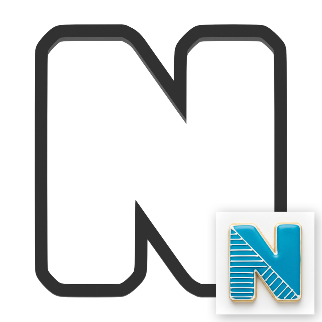 N Capital Block Letter Cookie Cutter with Easy Push Design — main photo