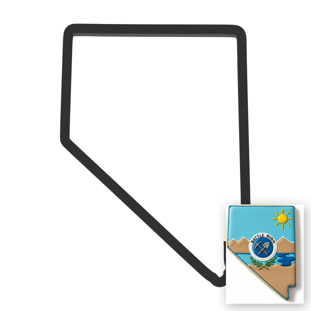 Nevada State Cookie Cutter with Easy Push Design — main photo