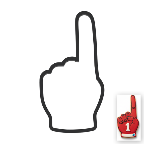 1_finger_fan_hand Cookie Cutter with Easy Push Design — main photo