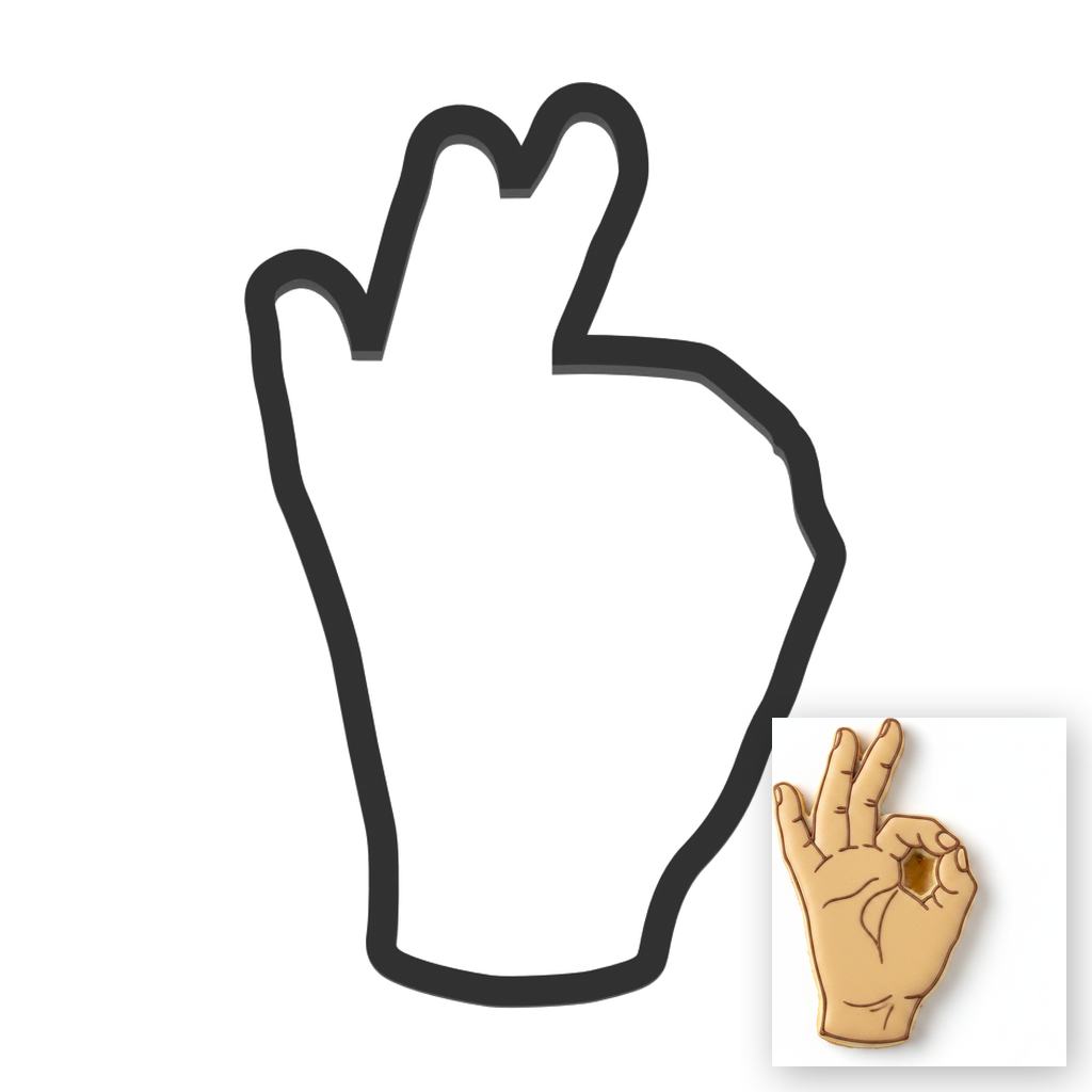 O Sign Language Cookie Cutter with Easy Push Design — main photo