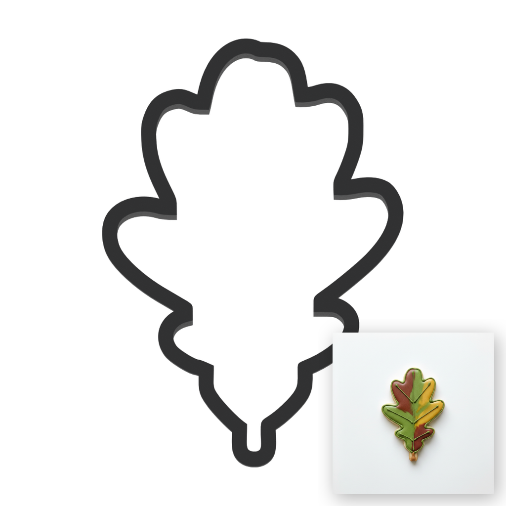 Oak Leaf Cookie Cutter with Easy Push Design — main photo