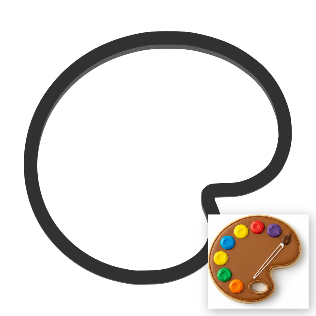 Paint Palette Cookie Cutter with Easy Push Design — main photo