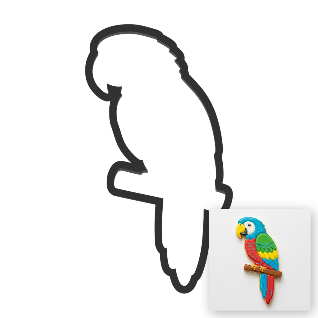 Parrot Cookie Cutter with Easy Push Design — main photo