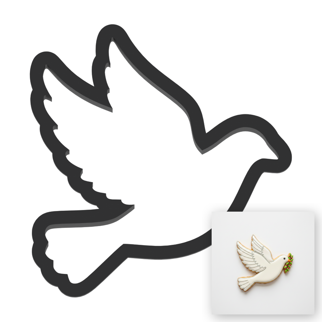 Peace Dove Cookie Cutter with Easy Push Design — main photo