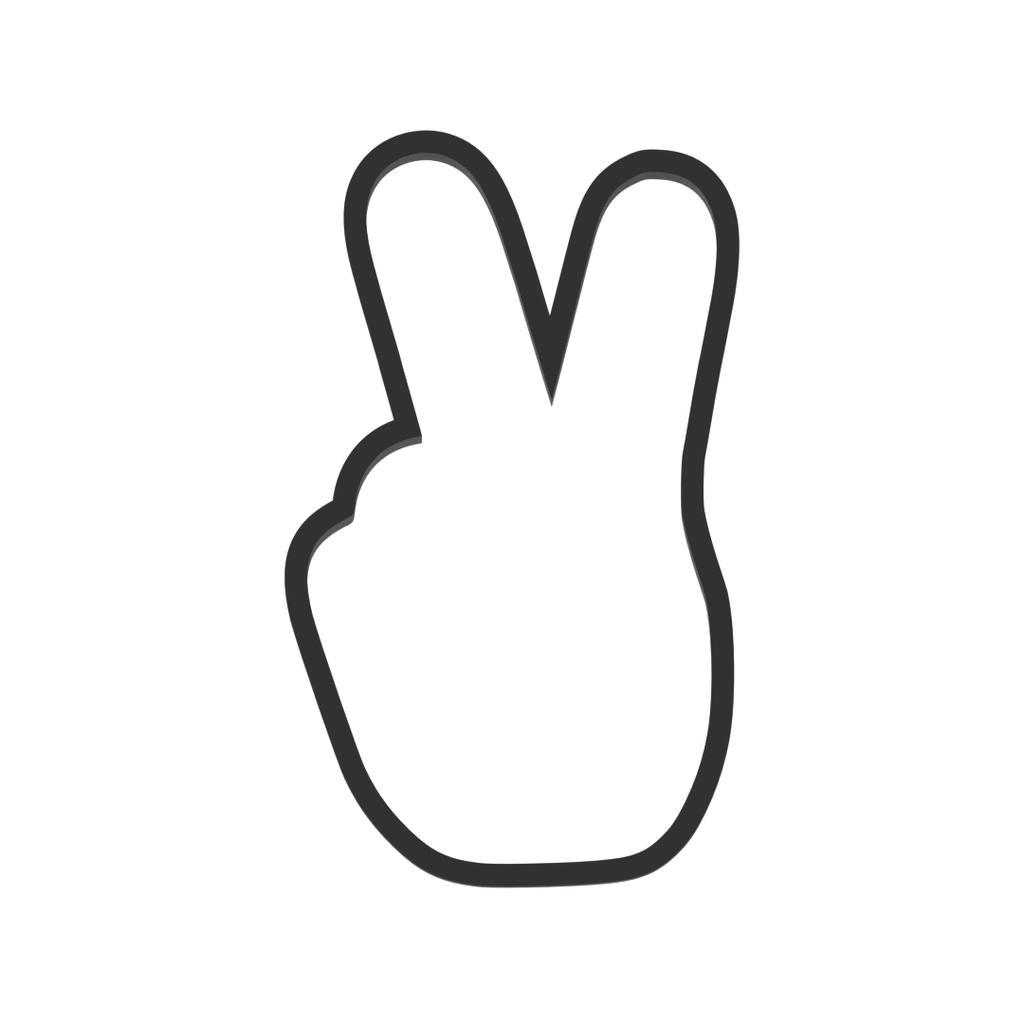 Peace Sign Fingers Cookie Cutter with Easy Push Design — photo 3