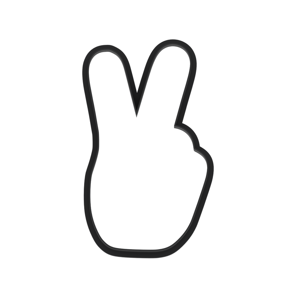 Peace Sign Fingers Cookie Cutter with Easy Push Design — photo 6
