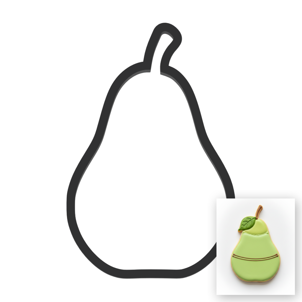Pear Cookie Cutter with Easy Push Design — main photo