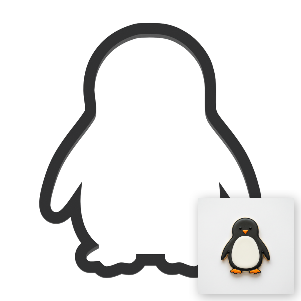 Penguin Cookie Cutter with Easy Push Design — main photo