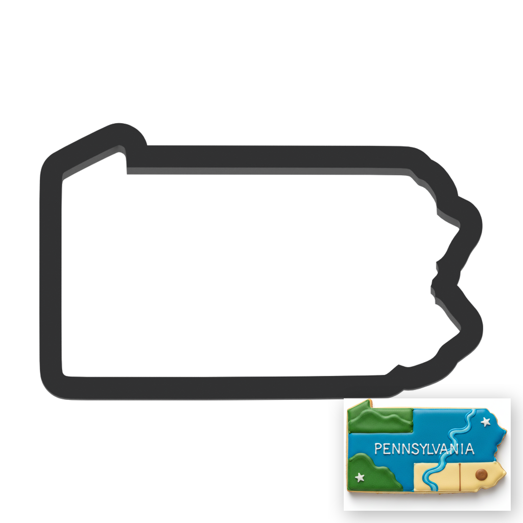Pennsylvania State Cookie Cutter with Easy Push Design — main photo