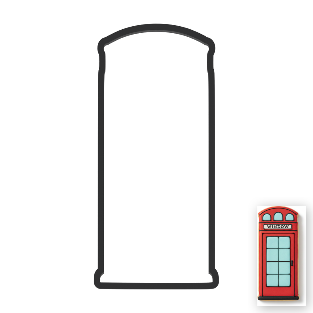 Phone Booth Cookie Cutter with Easy Push Design — main photo